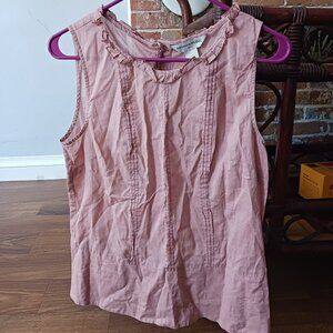 Banana Republic Cotton Sleeveless Pink Blouse